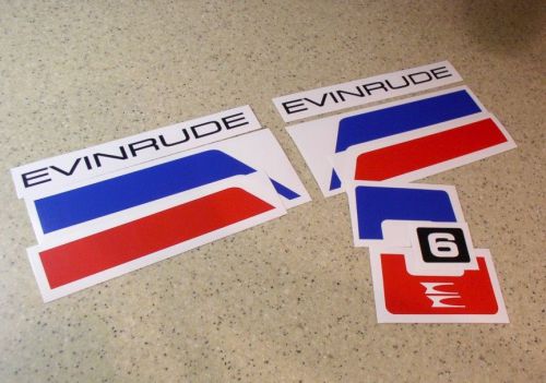 Evinrude vintage 4 6 10 15 20 hp motor decal kit free ship + free fish decal!