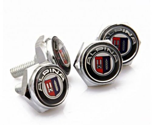 Set of 4 alpina car parts license plate frame screw bolt caps covers for bmw car