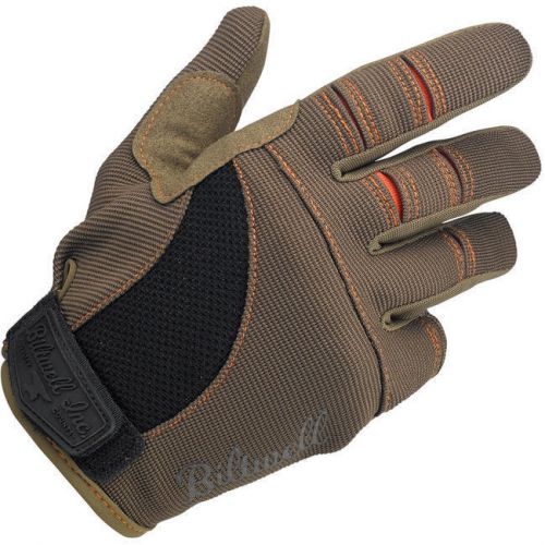 Biltwell moto gloves - brown / orange - medium - motorcycle riding mechanic's