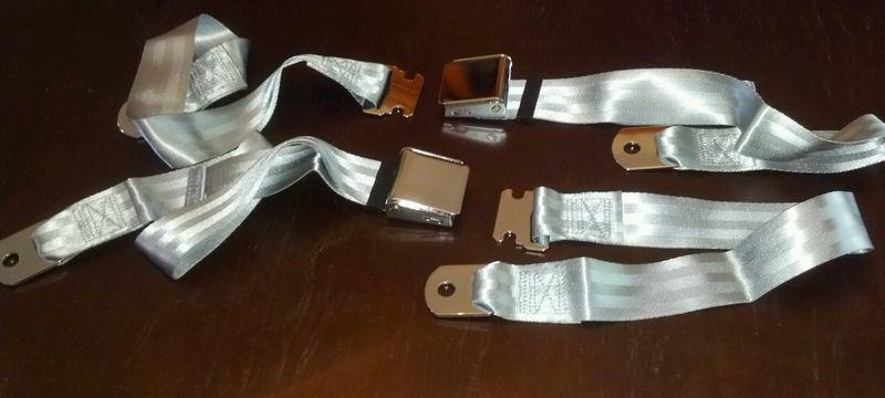 Grey seat belts vintage vw bug bus oval transporter thing squareback alfa mg mgb, US $79.99, image 2