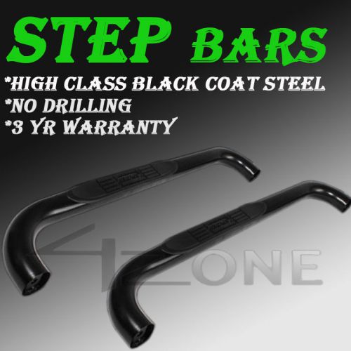 99 - 11 black coat gmc sierra nerf step bar standard cab 1500 2500hd 3500 2 door