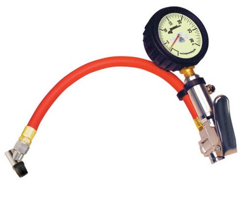 Longacre 50428 quick fill tire gauge 0-30 psi gid with angled tip 2 1/2" face.