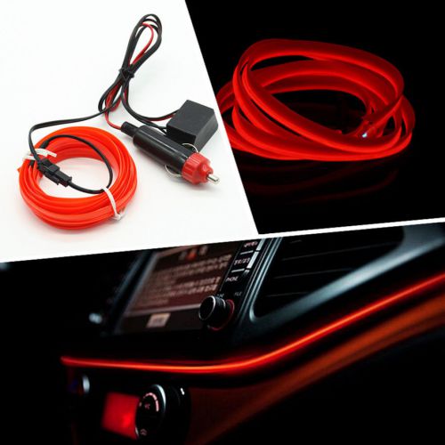 Red 6.5ft panel neon light strip cold el oled interior trim atmosphere for bmw