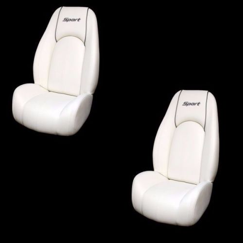 Sea ray 1902008 white 175 stc-08 boat bucket seat with sport logo pair