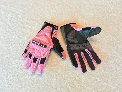 Teknic leather and mesh motorcycle gloves women's size m
