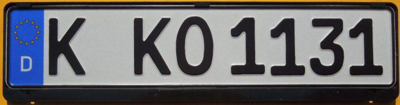 German köln euro license plate + black frame volkswagen ford volvo saab cologne 