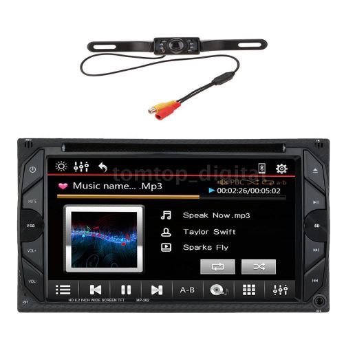 6.2" touch hd car dvd player 2 din bluetooth fm radio usb port+ rear camera m3z9