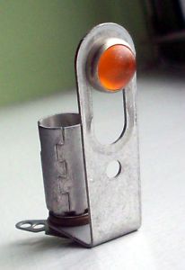 Vintage amber mini  lens dash gauge panel light hot rod 1/4&#034; nos rare 12v 6v adj