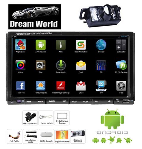 Android 7" hd double 2din 3g-wifi car gps stereo dvd player in dash radio+camera
