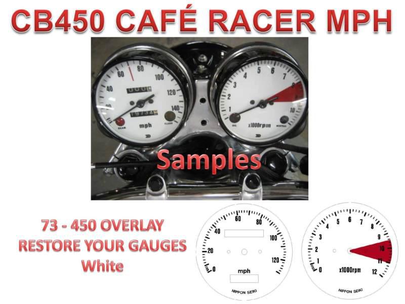 Honda cafe racer cb450 cb 450k gauge tach overlay decal cafe racer clock dial 