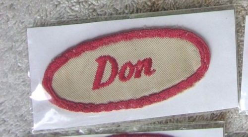 Vintage oval name patch ~ don ~ mechanics garage ~ used ~ approx 3&#034;