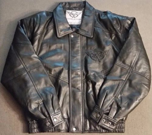 C5 corvette lambskin embossed leather jacket chevrolet bowtie vette 1997-2004