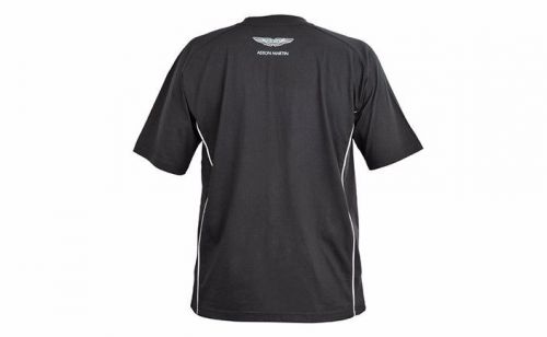 Aston martin mens gents shirt - black w/ grey - short sleeve