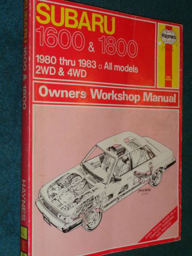 1980 / 1981 / 1982 / 1983 subaru 1600 / 1800 shop manual / hayne&#039;s service book