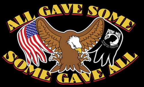 Small biker flag  all gave some,some gave all  motorcycle flag biker 6&#034; x 9&#034;