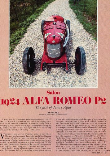 1924 alfa romeo p2 - classic article d204