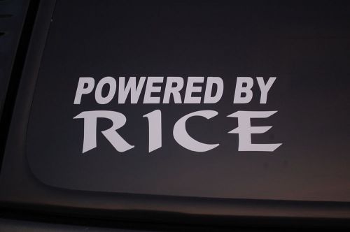 Powered by rice vinyl sticker decal (v266) jdm import car choose color &amp; size!!