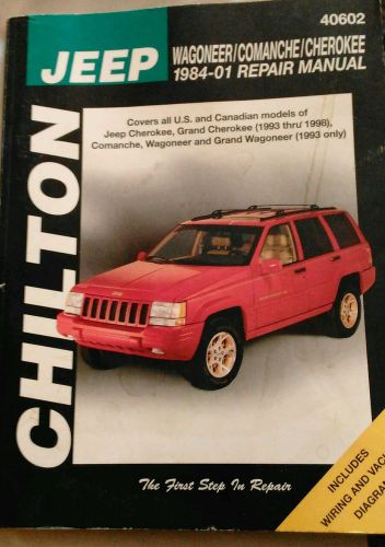 Chilton repair manual jeep cherokee, wagoneer, comanche