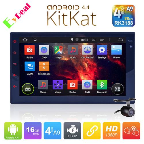 Airplay android 4.4.4 kitkat quad-core 7" car gps radio stereo wifi 3g obd2 ipod