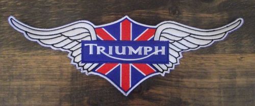 Triumph wing patch union backpatch xxl  biker england vintage style 12 1/2" x 4"