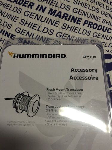 Humminbird xfm 9 20 dual beam flush mount plastic thru-hull transducer 710181-1