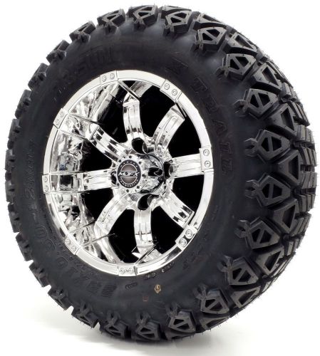 12" madjax "octane" chrome wheel and 23x10.5-12 golf cart (6-ply) tire combo