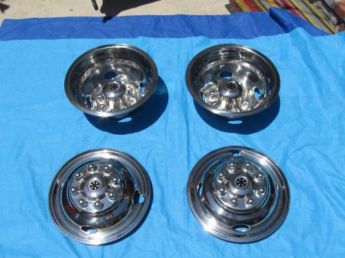 Dicor wheel covers fastliner 16" stainless simulators rv ford 07 to 16 e350 e450