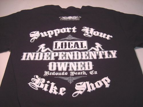 Hog ties motorcycle parts &#034;support your locally owned bike shop&#034; (small) t-shirt