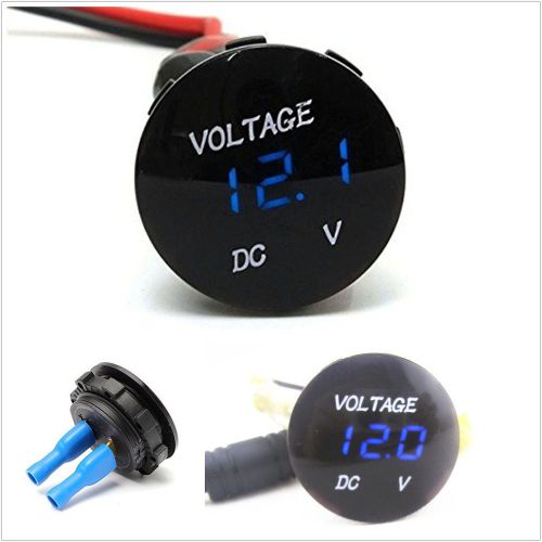 Waterproof 12v blue led digital display 6-30v car suv autos voltmeter gauge kit