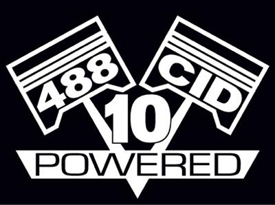 2 v10 488 cid engine piston decal set sticker emblems 8.0 liter decals