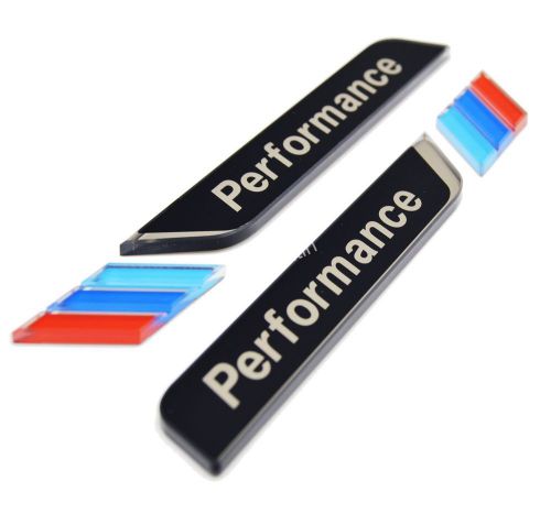 2x black m performance 3d side fender decal emblem plate trim for bmw e46 sport