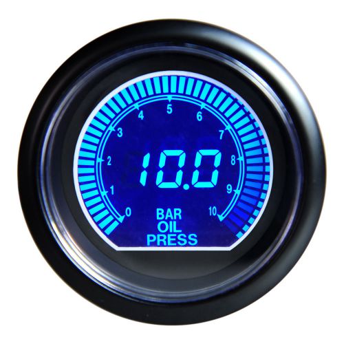 Digital blue lcd bar 2.5&#034; 60mm racing engine oil pressure gauge meters universal