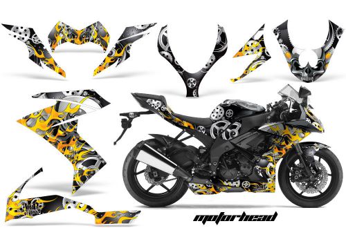 Amr racing graphic kit decal bike wrap kawasaki zx10 ninja 2008-2009 motorhead b