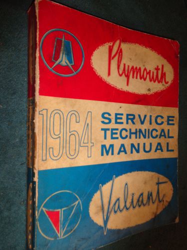 1964 plymouth &amp; valiant shop manual / original service book!!