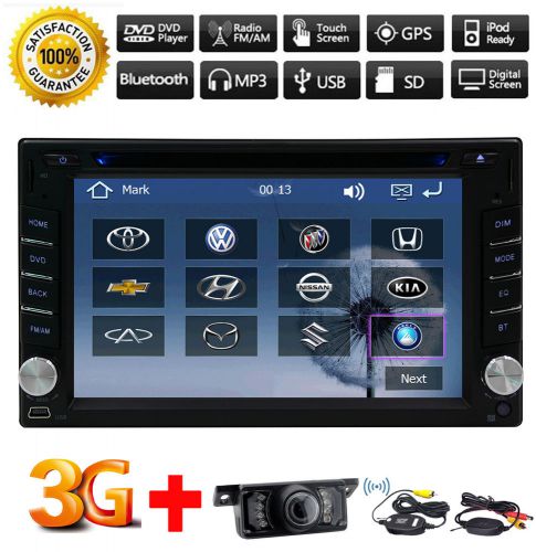 Wireless camera+3g+double 2din hd gps car stereo dvd player bluetooth radio ipod
