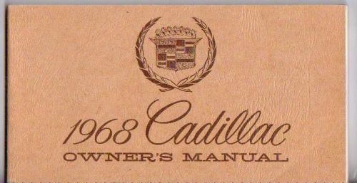 1968 cadillac all model nos original owners manual mint