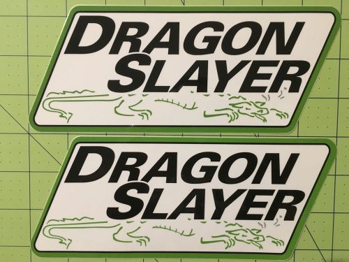 Dragon slayer racing safety equipment pair of decals racing stickers rare