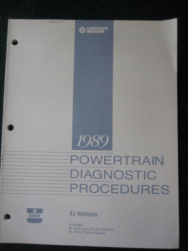 1989 powertrain diagnostic service manual xj vehicles jeep cherokee