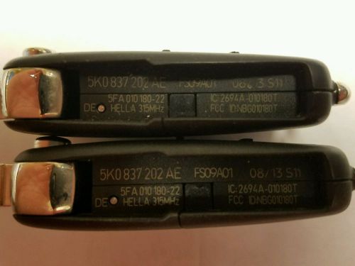 2 oem volkswagen keyless entry remote 5k0837202 ae