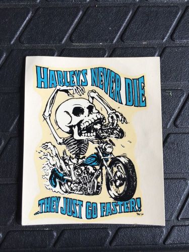 Vintage ed roth water decal chopper bobber biker kucklehead fl harley death mc