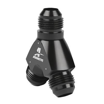 Aeromotive 15674 high flow y fitting -8an to -8an black