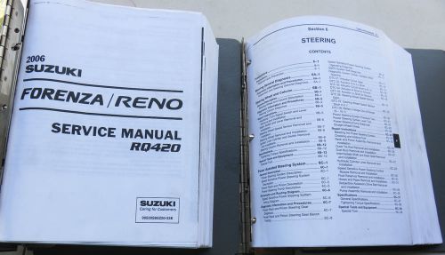 2006 suzuki forenza rq420 reno service shop repair workshop oem manual binders