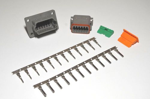 Deutsch dt 12-pin genuine flange connector kit 14-16awg stamp contacts
