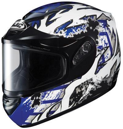 Hjc cs-r2 large skarr blue dual lens snowmobile snow sled csr2 helmet lg lrg l