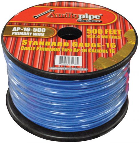 16 gauge 500ft primary wire blue audiopipe ap16500bl wire
