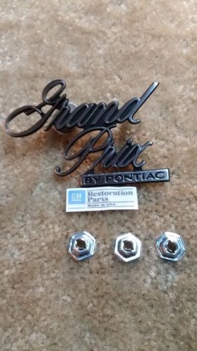 1976 1977 new u.s.a made gm  pontiac grand prix header panel emblem 76 77
