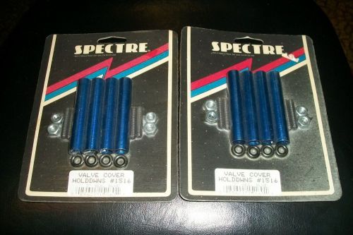 Spectre,1516, blue anodized, valve cover, hold downs,3&#034;, 4 per pack, 2 packs-new