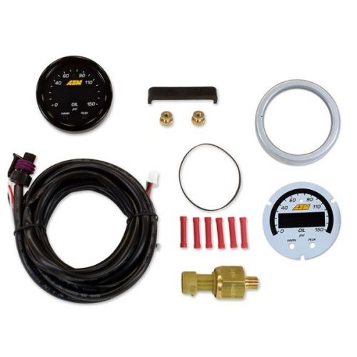 Aem x-series digital oil pressure display gauge kit 30-0307 150psi/10.0bar -acc