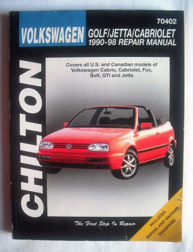 Volkswagen golf, jetta, cabriolet 1990-1998 repair manual by chilton 70402