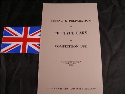 Jaguar e-type tuning &amp; preparation manual xke